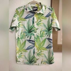 Vnt. Bright Green Hawaiian Men's Shirt. Sz. Small